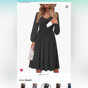 Long sleeve black nursing dress